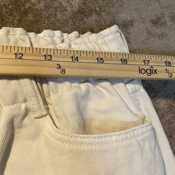 H&M Pants Womens 14 Plus High Rise Cream Relaxed Fit Straight Leg Jeans Stretch - Picture 5 of 7